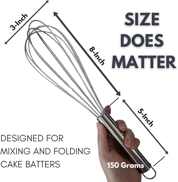 CLOUDWHISK™ 14-Inch Professional Balloon Large Stainless Steel Metal Cake Whisk. Specially designed for Folding and Blending Cake Batters to Achieve Fluffier Cakes