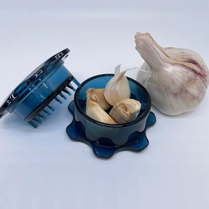 Angel’s Peel Lounge Grlic Mincer, Manual Garlic Press for Quick Meal Preparation - Kitchen Tools for Mincing Grlic, Ginger, Herbs, Nuts (Blue color)