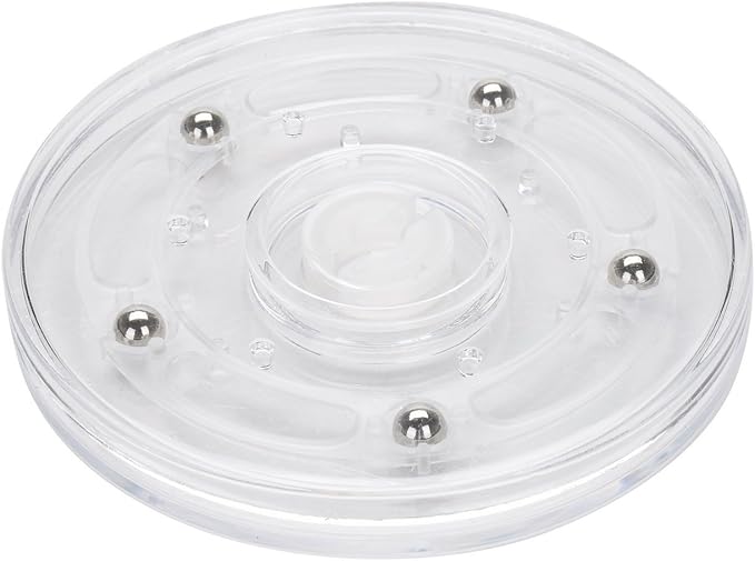 TamBee 4PCS 3Inch Acrylic Lazy Susan Turntable Organizer Revolving Display Base White Acrylic for Spice Rack Table Cake Kitchen Pantry Decorating