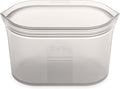 Zip Top Reusable Food Storage Bags | Medium Dish [Gray] | Silicone Meal Prep Container | Microwave, Dishwasher and Freezer Safe | Made in the USA