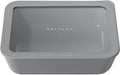 Ceramic Coated Glass Food Storage Container | No PTFE, PFOA, PFAS, and BPA | Reusable Non Toxic Meal Prep Container with Glass Lid | Easy To Store | 6 Cup Rectangle [Smoke]