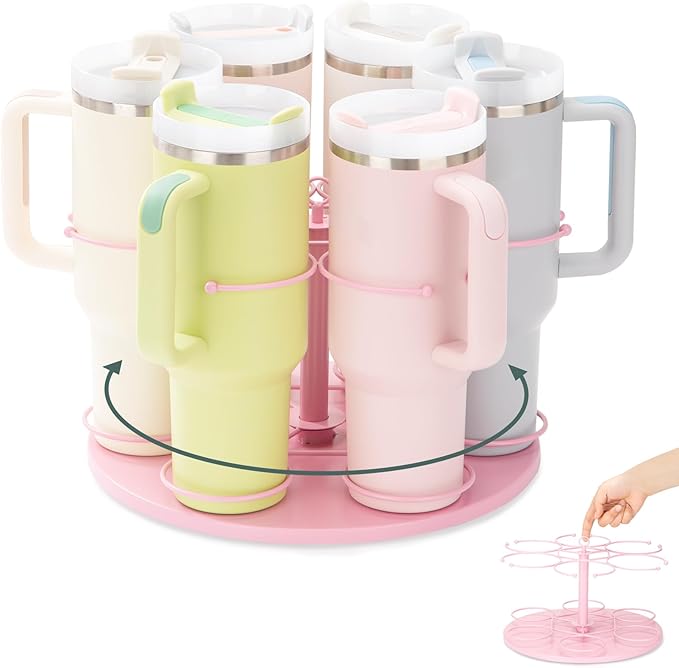 Upgraded Water Bottle Organizer for Stanley 40 oz/30 oz/20 oz,Rotating Stanley Cup Organizer Holder,Tumbler Holder Organizer, Easy to Install Kitchen Organizers and Storage for Stanley Cup Accessories