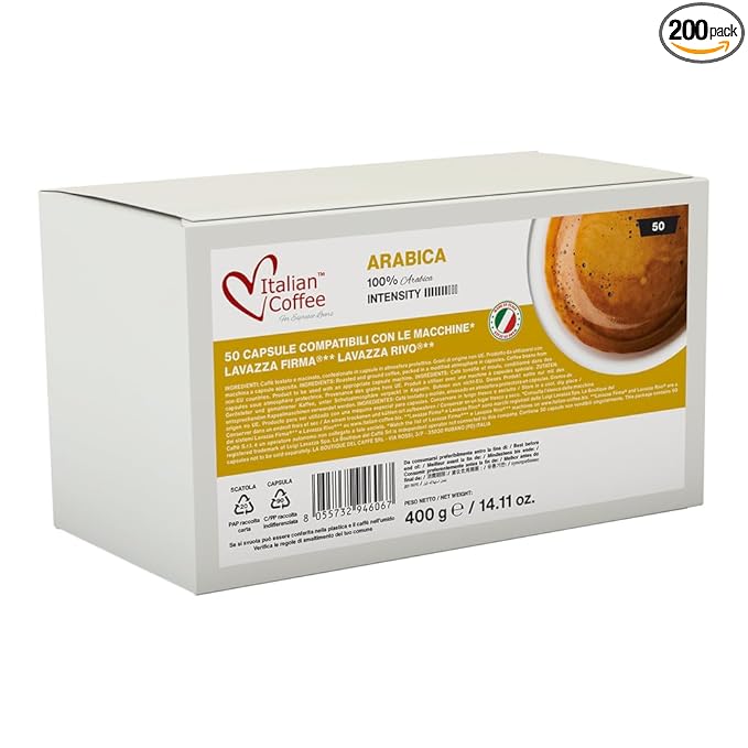 Italian Coffee capsules compatible with RIVO machines (Arabica, 200)
