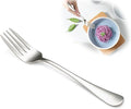 SANTUO Stainless Steel Dinner Forks Set - 12PCS Salad Forks Silverware with Round Handle, Mirror Finish & Dishwasher Safe, Use for Home, Kitchen or Restaurant - Silver 8 Inches