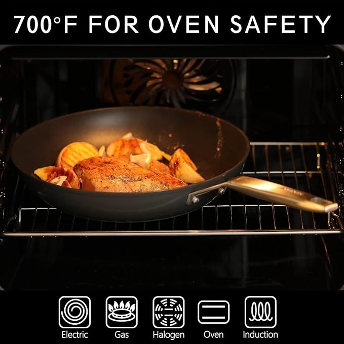 MsMk Small Egg Pan，8 1/2 inch Titanium and Ceramic Nonstick Omelette Pan，Small Frying Pan Safe for Induction，Scratch-resistant，Oven Safe to 700°F Pan for Cooking, Dishwasher Safe