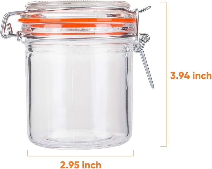 Encheng Glass Jars With Airtight Lids, Mason Jars 8 oz,Glass Jar With Leak Proof Rubber Gasket 250ml,Storage Jars With Hinged Lid for Home and Kitchen,12 Pack