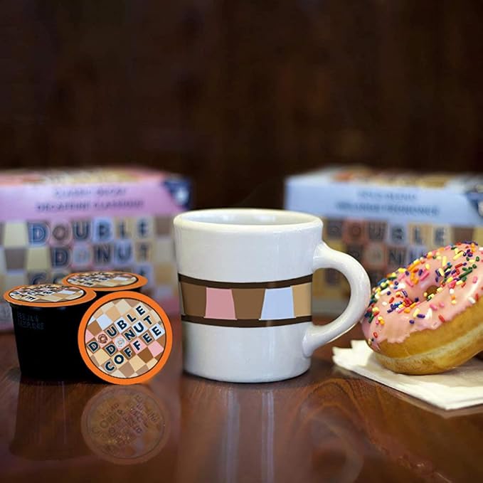 Double Donut Coffee Classic Roast Decaf Coffee, Decaf Medium Roast Coffee, Decaf Pods for Keurig K Cups Machines, Hot or Iced Single Serve Decaffeinated in Recyclable Pods, 80 Count