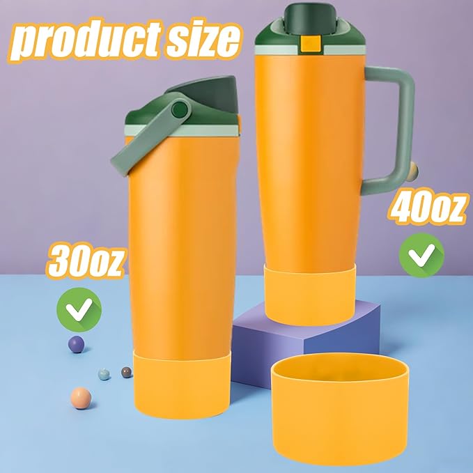 Mity rain 2PCS Protective Silicone Boots for Owala 30oz & 40oz FreeSip Sway Bottles & Tumblers - Accessories for owala, Enhances Stability & Prevents Scratches (Golden Yellow)