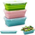 Alimat PluS Silicone Food Storage Containers with Lids, 3 Pack Set 40.5oz(1200ml) Collapsible Meal Prep Lunch Containers, Microwave, Freezer and Dishwasher Safe