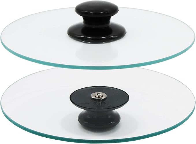 Northwest Enterprises Bacon Press, Round Tempered Glass Bacon Press and Splatter Shield, Perfectly Cooked Flat Bacon Every time! (8 Inch)