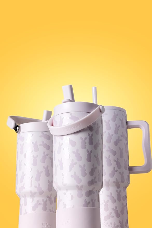 Simple Modern Easter Trek Pivot | 30oz Flip Straw Tumbler with Handle | Water Bottle & Boot | Interchangeable Straw & Chug Lids | Insulated Stainless Steel Jug | Gym Sports Outdoors | Easter Bunnies