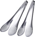 MSY BIGSUNNY 11Inch Kitchen Cooking Food Tongs Stainless Steel Buffet Tongs (silver, 2 pack)