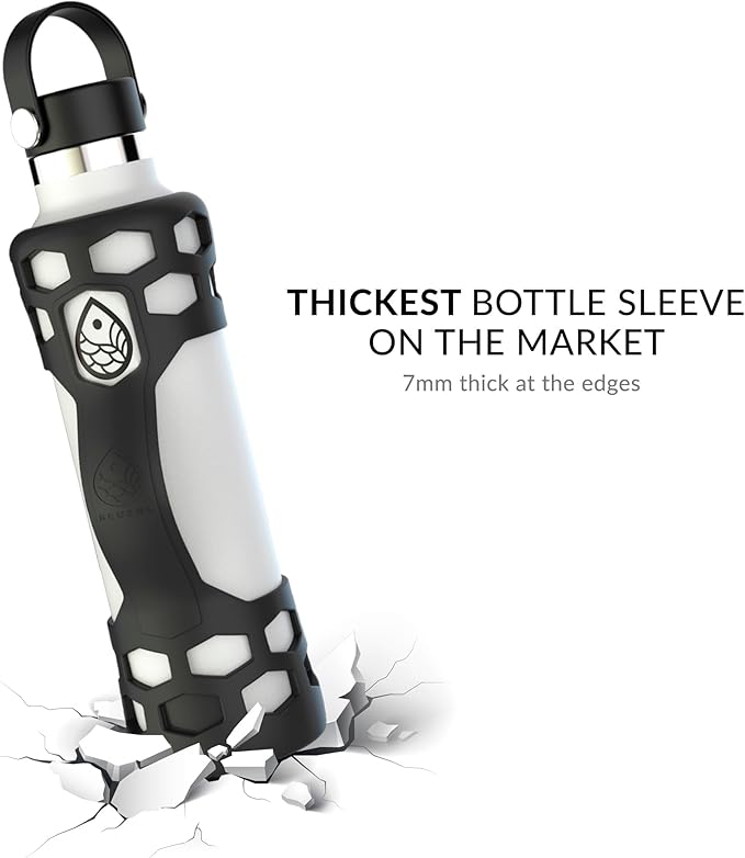REUZBL Silicone Boot Sleeve Protector with Handle – Compatible with Hydro Flask 40oz, 32oz, 24oz, 21oz – Protective Bottle Bumper for Stainless Steel Water Bottles