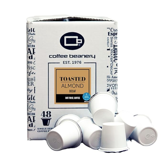 Toasted Almond Decaf Coffee Pods by Coffee Beanery | 192ct Bulk Medium Roast Arbica Coffee