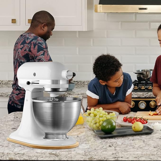 Compatible with Kitchen aid 4.5-5 Qt Bamboo Mixer Slider - Appliance Slider for Tilt Head Kitchen aid Stand Mixer Artisan, Countertop Storage Mover Sliding Tray Accessories Attachments