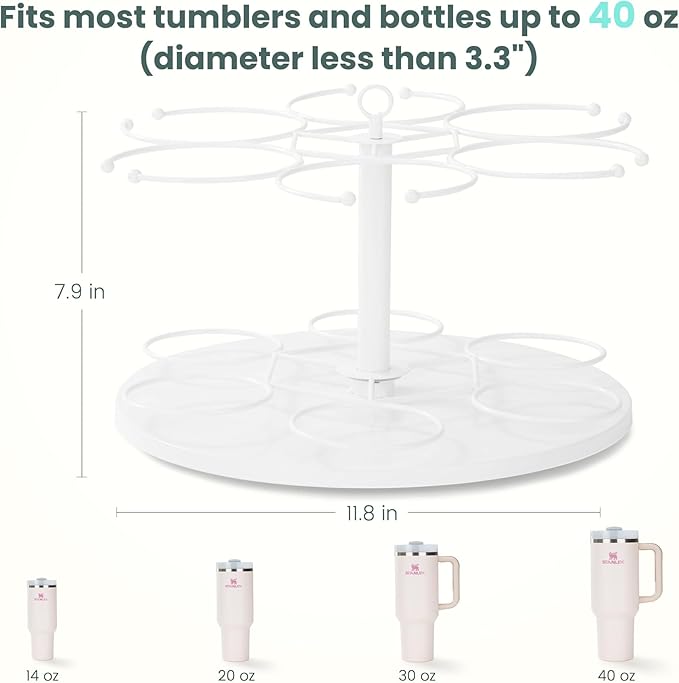 Upgraded Water Bottle Organizer for Stanley 40 oz/30 oz/20 oz,Rotating Stanley Cup Organizer Holder,Tumbler Holder Organizer, Easy to Install Kitchen Organizers and Storage for Stanley Cup Accessories