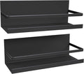 2 Pack Magnetic Spice Rack for Refrigerator,Heave Duty Magnetic Shelf For Kitchen,Magnet Book Shelf For Whiteboard,Space Container,Drill free (Black)