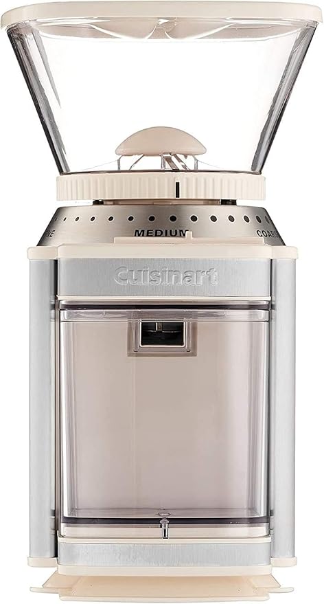 Cuisinart Coffee Grinder, Electric One-Touch Automatic Burr Coffee Grinder with 18-Position Grind Selector, Cup Size Selector for 4 – 18 Cups, DBM-8CRMP1, Cream Stainless