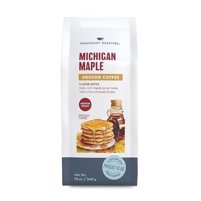 Paramount Roasters, Michigan Maple Flavored Ground Coffee, 12oz Medium Roast (Paramount Coffee Company)