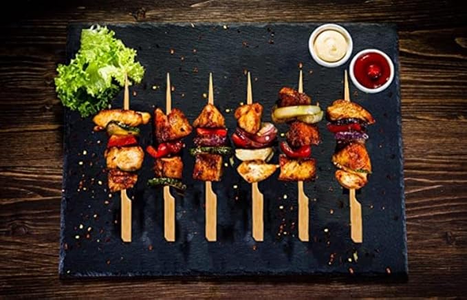 4.7 Inch Bamboo Skewers, 300 PCS Bamboo Paddle Wood Picks, Toothpicks for Appetizers, Cocktail Picks for Drinks, Food Picks, BBQ, Sandwich, Barbecue Snacks.