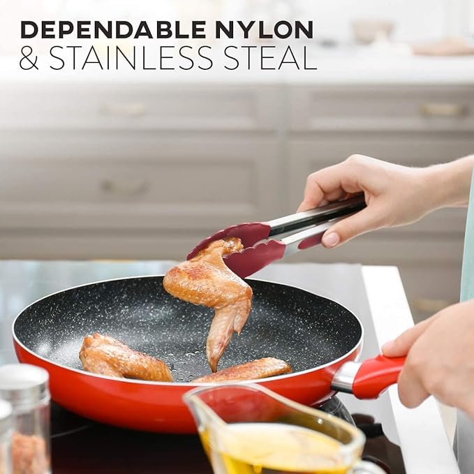 Eatex Nonstick Bakeware Sets with Baking Pans Set, 39 Piece Baking Set with Muffin Pan, Cake Pan & Cookie Sheets for Baking Nonstick Set, Steel Baking Sheets for Oven with Red Kitchen Utensils Set