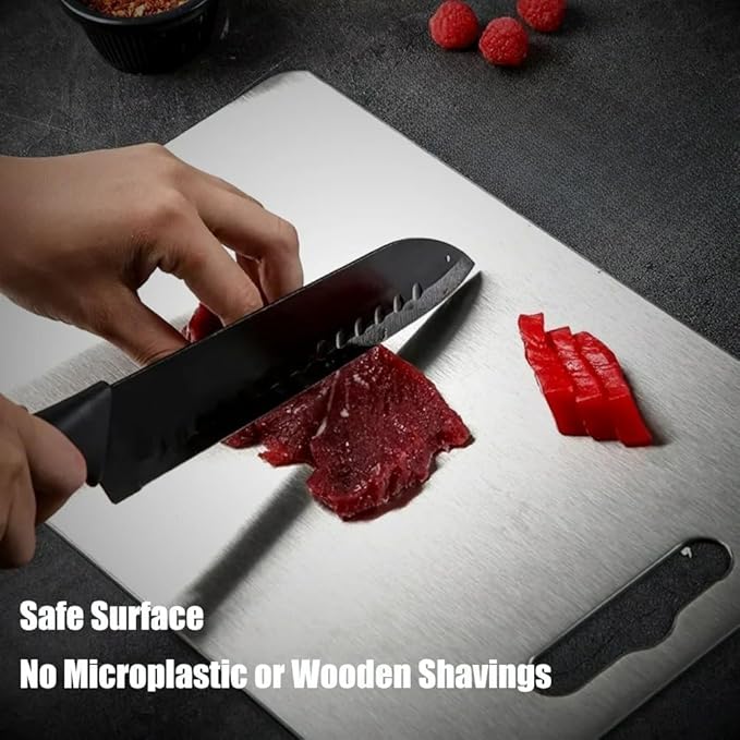 Titanium Cutting Board - 100% Pure Titanium Cutting Boards for Kitchen - Cutting Edge Hygiene & Durability, Cutting Boards for Home Kitchen Cooking (12.1 inch x 9 inch)