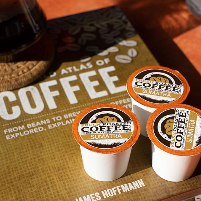 Fresh Roasted Coffee, Sumatra Mandheling |100% Single Origin | Medium Roast, 24 Pods for K Cup Brewers