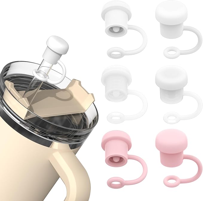 6PCS Straw Cover Cap for Stanley, Simple Modern, Yeti, Owala, Hydro Flask, Reduce, and All Brands 6 to 10mm Tumbler Straw, Dishwasher Safe, BPA Free and Dust Proof