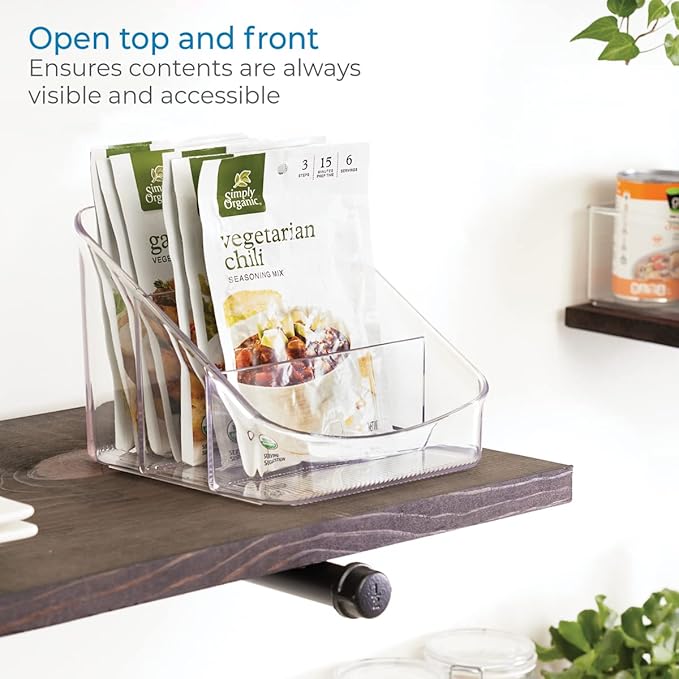iDesign Linus BPA-Free Plastic 3-Tier Packet Organizer - 6.25" x 5.75" x 5", Clear