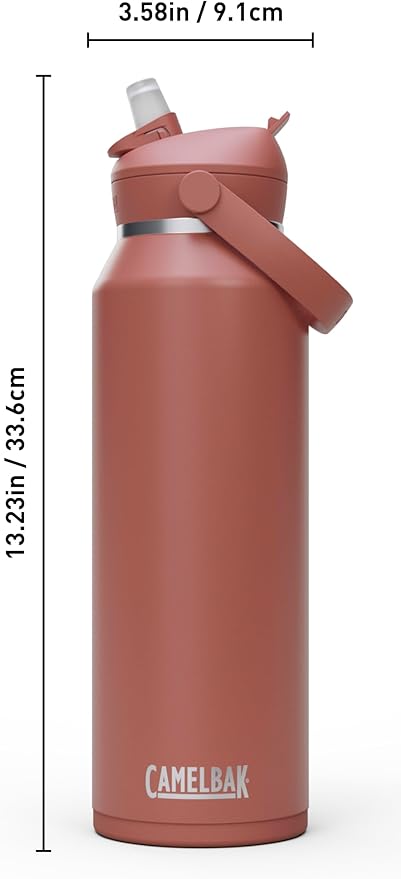 CamelBak Thrive Flip Straw Insulated Stainless Steel Water Bottle Sierra Red, 40oz