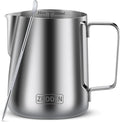 Milk Frothing Pitcher, 20oz Espresso Steaming Pitchers Stainless Steel Cappuccino Coffee Machine Accessories Barista Tools Steamer Froth Pitchers Milk Jug Cup with Decorating Pen Latte Art
