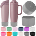 Mity rain 2PCS Protective Silicone Boots for Owala 30oz & 40oz FreeSip Sway Bottles & Tumblers - Accessories for owala, Enhances Stability & Prevents Scratches (Light Gray)