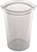 Zip Top Reusable Food Storage Bags | Large Cup [Gray] | Silicone Meal Prep Container | Microwave, Dishwasher and Freezer Safe | Made in the USA