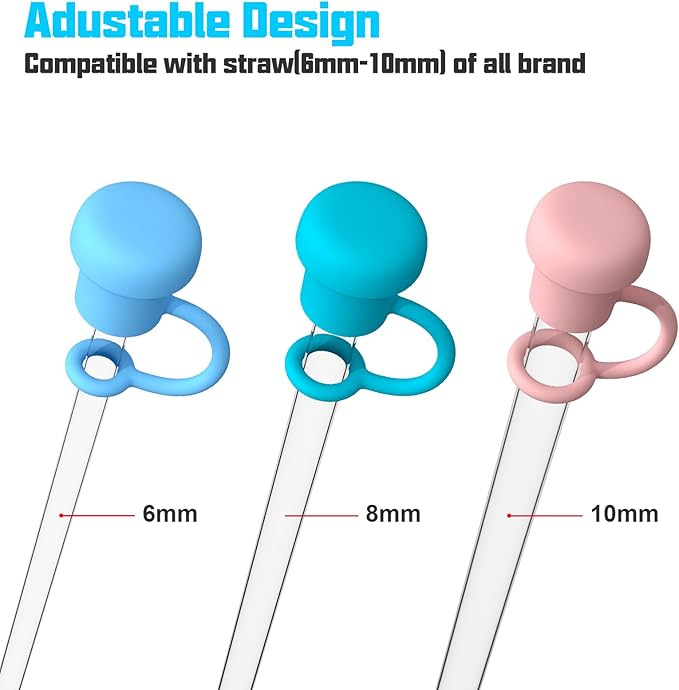 Adjustable Straw Cover for Stanley|Simple Modern|Yeti|Owala|Hydro Flask|Reduce|Maars|Meoky|MaxBase|Beast|Hydrapeak Cup, All Brand of Straw Accessories, Diameter 6mm-12mm, BPA Free, Dishwasher safe