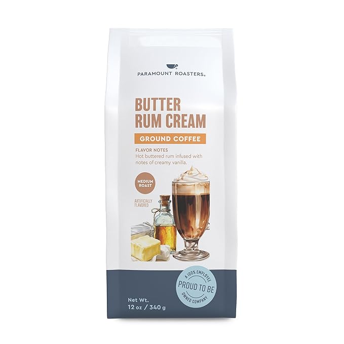 Paramount Roasters, Butter Rum Cream Flavored Ground Coffee, 1-12oz medium roast (Paramount Coffee Company)