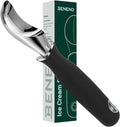Beneno Heavy Duty Ice Cream Scoop - Upgraded Anti-Fracture Design, Comfortable Grip Long Handle, Effortless Scooping & Dishwasher Safe, Black