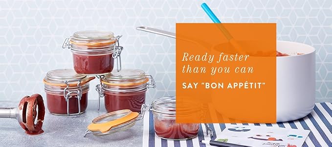 Le Parfait Super Terrine - 750ml French Glass Canning Jar w/Straight Body, Airtight Rubber Seal & Glass Lid, 24oz/Pint & Half (Single Jar)
