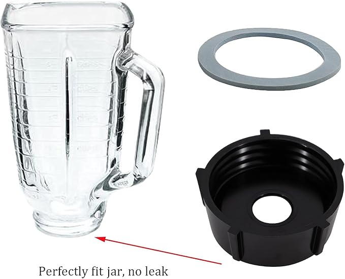 Replacement Parts Compatible with Oster Osterizer Blender Blade with Rubber Seal Gasket & 4902 Jar Bottom - 6 Point Fusion Blade 4980