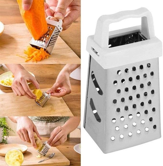 Mini Grater, Stainless Steel Cheese Ginger Vegetable Spices Small Grater for Kitchen (White)