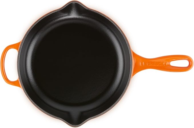 Le Creuset Enameled Cast Iron Signature Iron Handle Skillet, 9", Flame