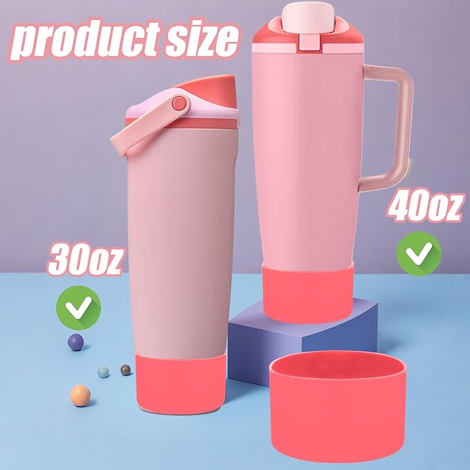 Mity rain 2PCS Protective Silicone Boots for Owala 30oz & 40oz FreeSip Sway Bottles & Tumblers - Accessories for owala, Enhances Stability & Prevents Scratches (Raspberry)
