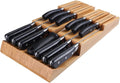 NIUXX Bamboo In-Drawer Knife Block Set for 12 Knives(Not Included), Large Kitchen Detachable Washable Cutlery Slot Organizer Storage Holder for Sharpening Steel and Cutter