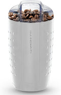 OVENTE Electric Coffee Grinder for Beans, Spices and More, 2.5Oz Compact Grinding Mill, Spice Grinder with Stainless Steel Blade, Pulse Button Operation and Transparent Easy to Open Lid, White CG225W
