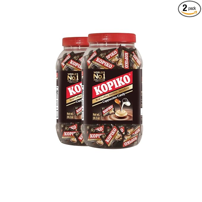 Kopiko Coffee Candy (28.2oz Jar) - Your Take-Out Pocket Coffee for Every Occasion - Hard Candy Made from Indonesia's Finest Beans - Contains Real Extract for Better Taste (2-Pack)