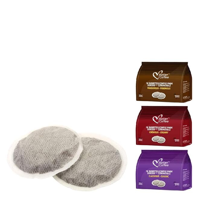Italian Coffee For Espresso Lovers Italian Coffee pads compatible with Senseo machines (3 Flavors mix, 54 pads)