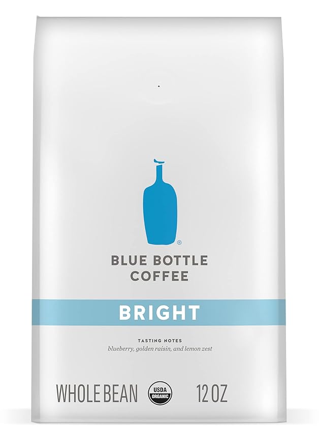 Blue Bottle Whole Bean Organic Coffee, Bright, Light Roast, 12 Ounce Bag (Pack of 6)