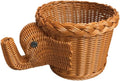 hand-woven round rattan basket storage basket storage box ornaments decorative basket multifunctional picnic food bread basket fruit gift basket key basket. (elephant)