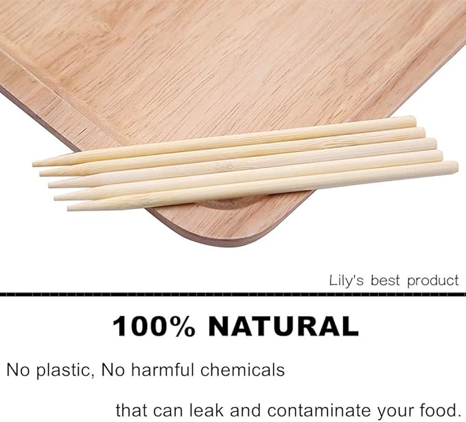 HOPELF 7 inch Semi Point Bamboo Skewers - 5mm Thick Natural Bamboo Sticks For BBQ Caramel,Candy Apple Sticks, Corn Dog,Corn Cob,Cookie,Lollipop,Kabob,Gril.(100 pcs)