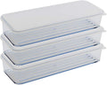 Silicook Flat Plastic Box for Kitchen for Kitchen&Refrigerator Organization, Transparent Food Storage Container for Kitchen, Fridge, Freezer (5 x 600ml)