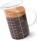 Newness Glass Measuring Cup with Handle, 500 ML (0.5 Liter, 2 Cup) Measuring Cup with Three Scales (OZ, Cup, ML/CC) and V-Shaped Spout, Measuring Beaker for Kitchen or Restaurant, Easy to Read